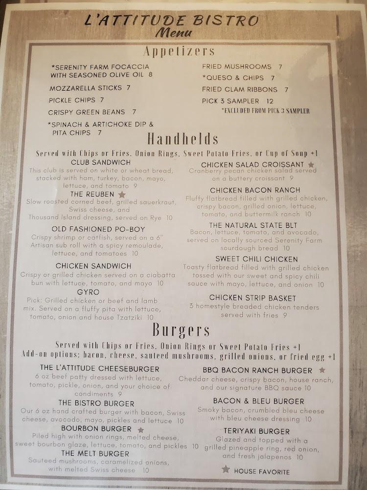 L'Attitude Bistro Menu image 4